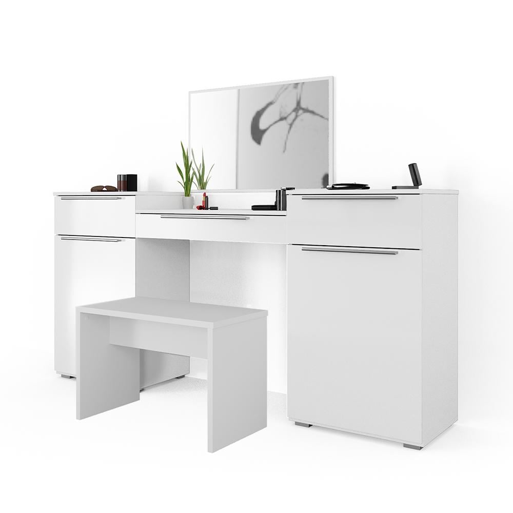 Туалетний столик Vicco Lilli з лавкою 190x90 Білий глянець Туалетний столик Vicco Lilli з лавкою 190x90 Білий глянець