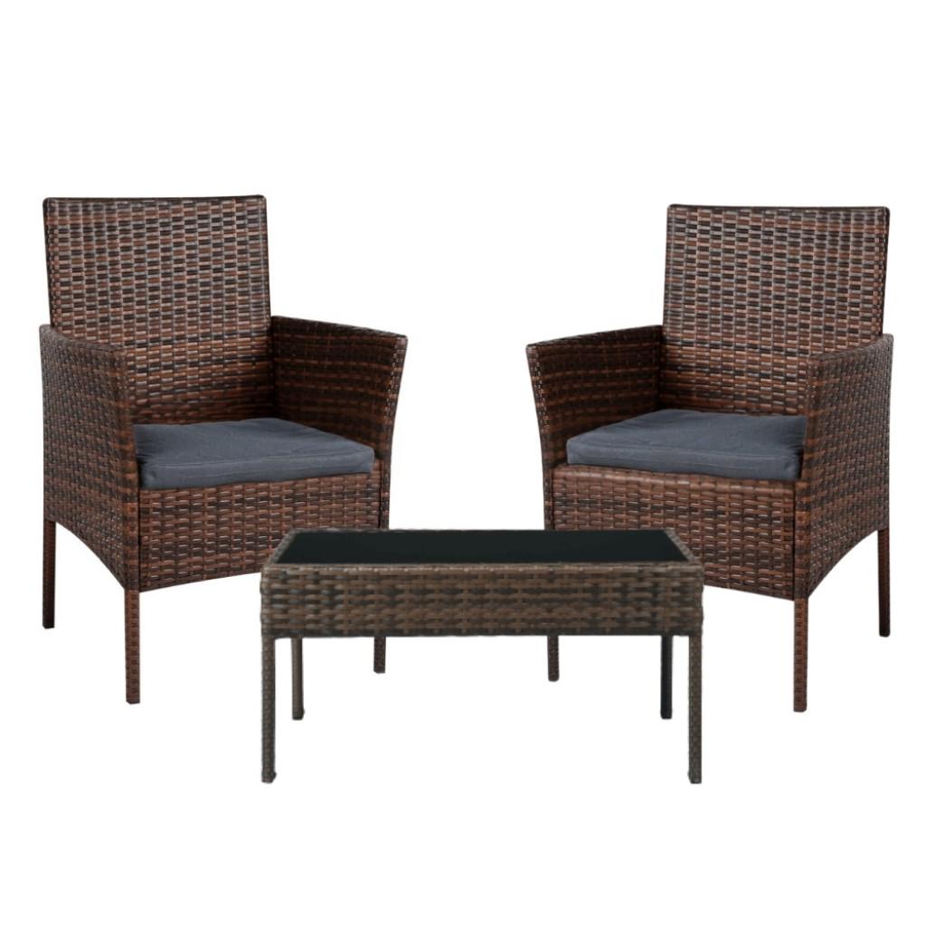 Комплект меблів садовий Bonro B-6210-2 Коричнево-сірий (4240097212)