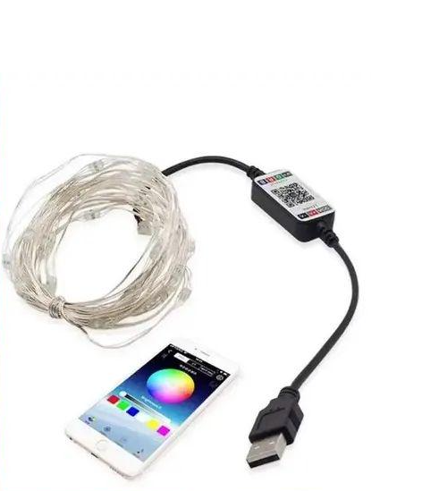 Гирлянда для елки Smart LED 20 м 200 LED IP44 с Bluetooth питанием от USB с разноцветным свечением