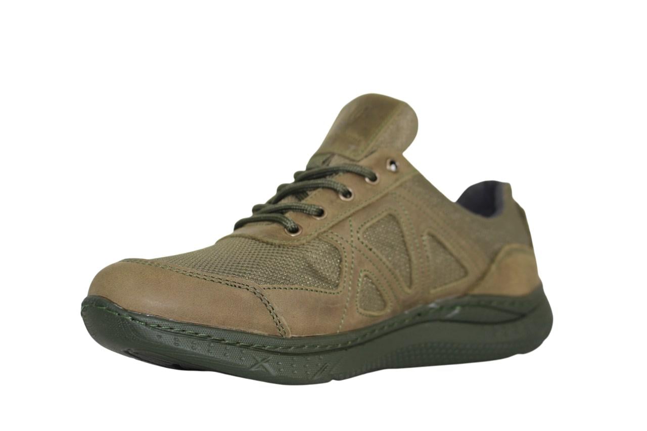 Кроссовки демисезонные мужские Crossav 08 кожа крейзи/кордура р. 46 Хаки (Crossav 08хD46)