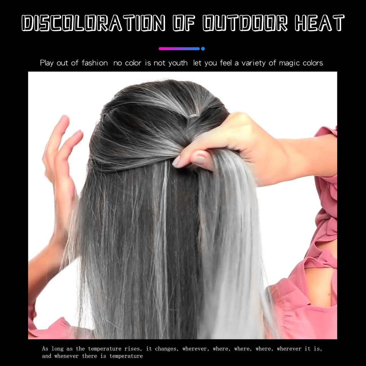 Фарба для волосся термохромна тимчасова Chameleon, що змінює колір Black/Gray - фото 9