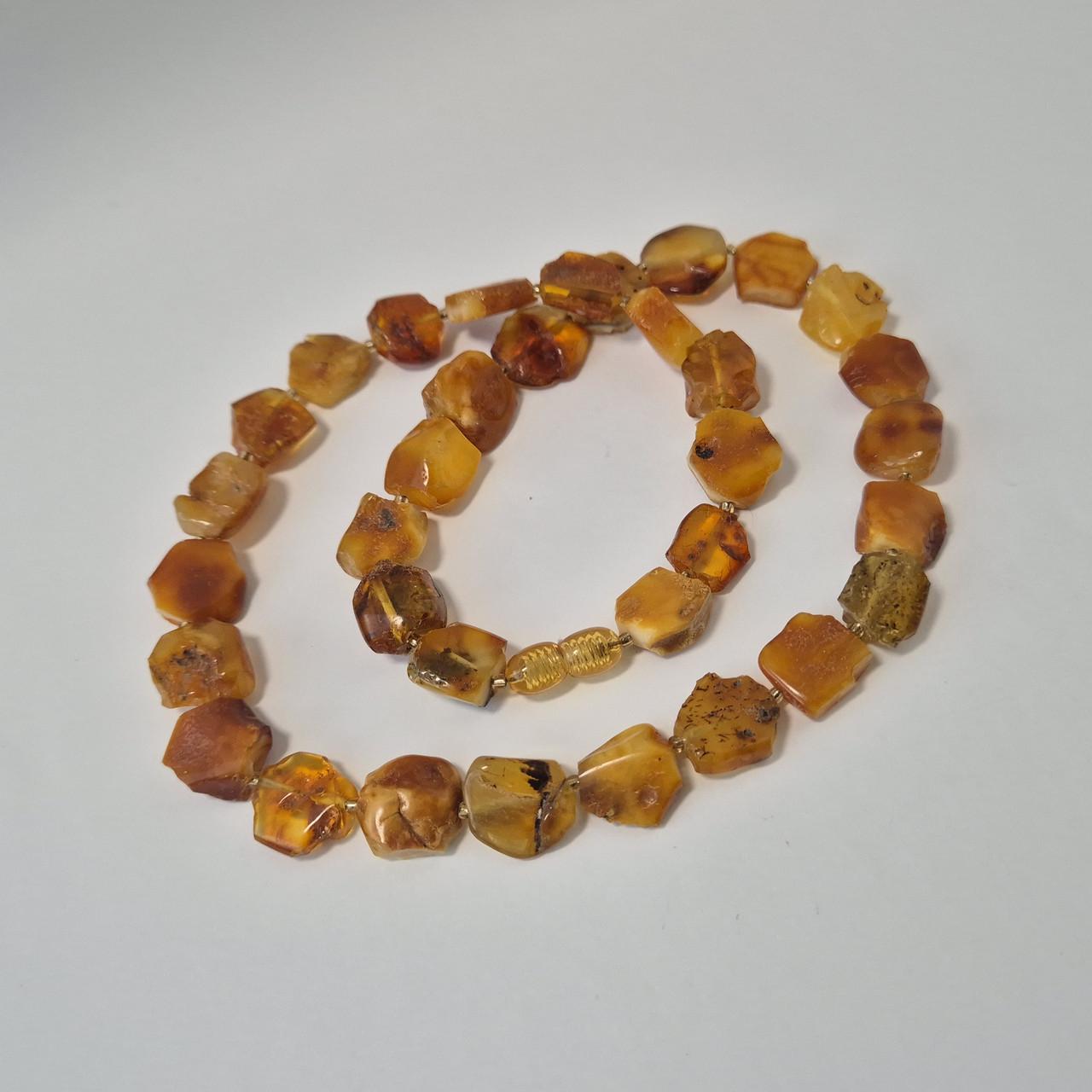 Бусы из натурального янтаря лечебный необработанный 51 см Коричневый (51/240к)