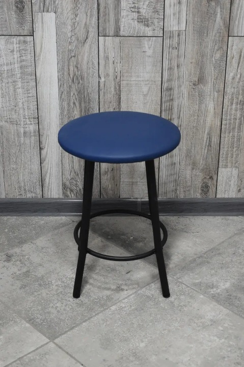 Табурет кухонний Муза металевий з м'яким сидінням 30х45 см Синій/Чорний (28374139)