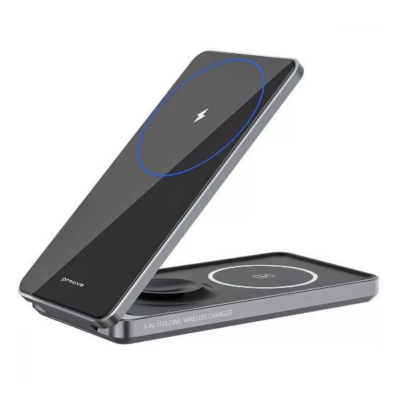 Зарядное устройство беспроводное Proove Metal Edge 3в1 до 15W Qi Gray (601739)