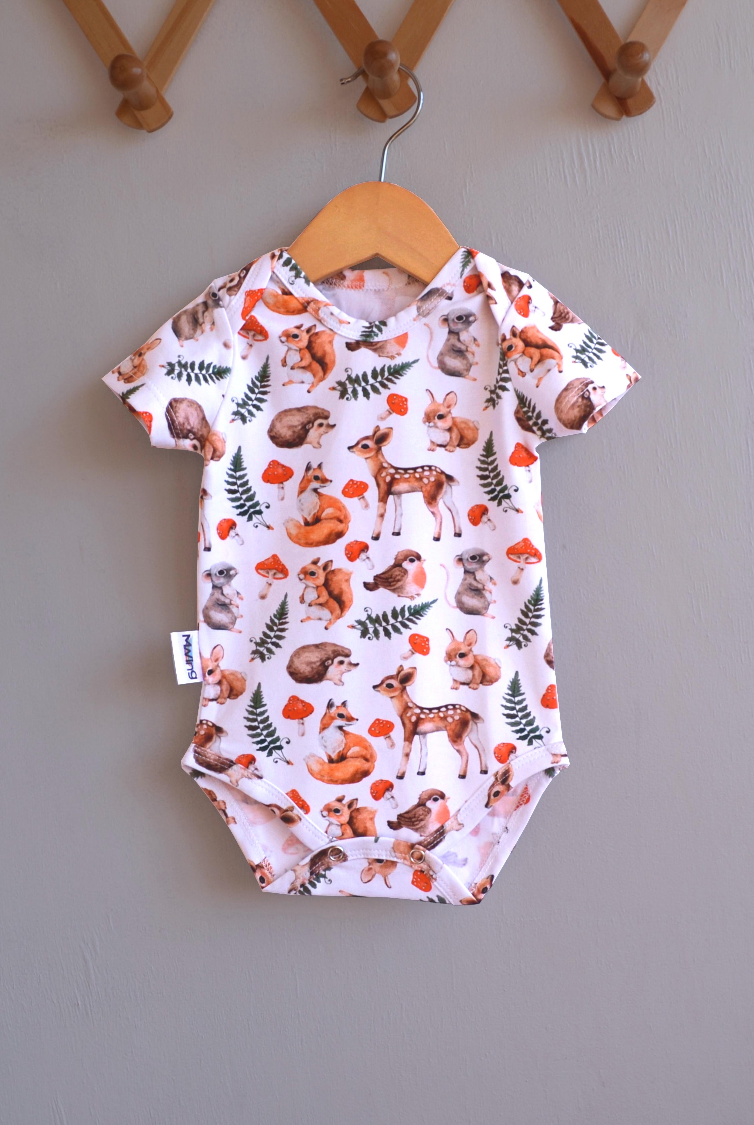 Боди детское унисекс Mwing Amazoniya 56 см Лесные зверята