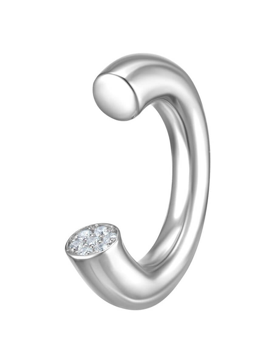 Каблучка біла з камінням RIMMART JEWELRY срібна 18