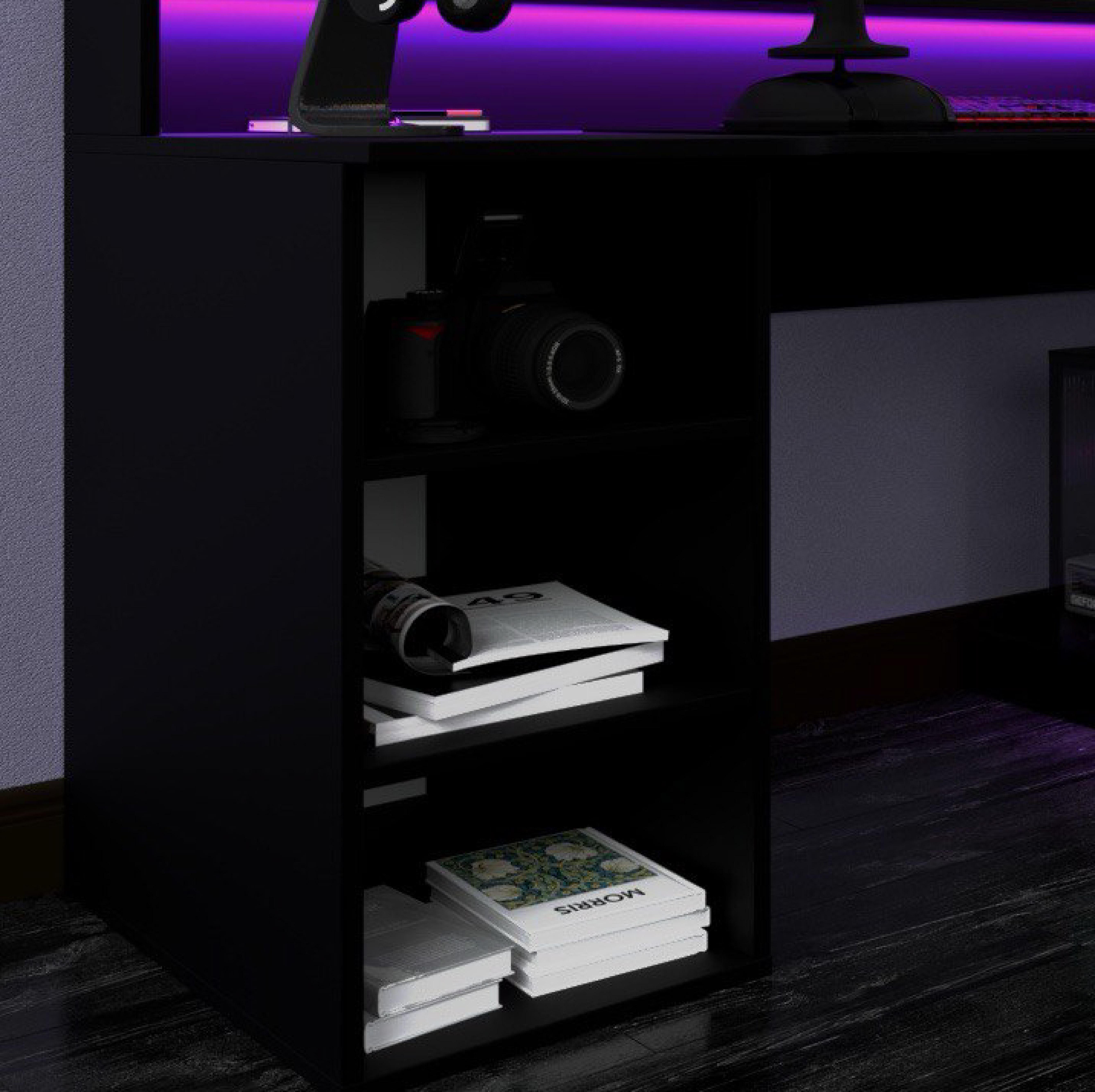 Компьютерный стол Mebellini Маршал NEW 1300х710/860х600 мм Черный (арт.SKEP1000-173) - фото 6 Компьютерный стол Mebellini Маршал NEW 1300х710/860х600 мм Черный (арт.SKEP1000-173) - фото 6