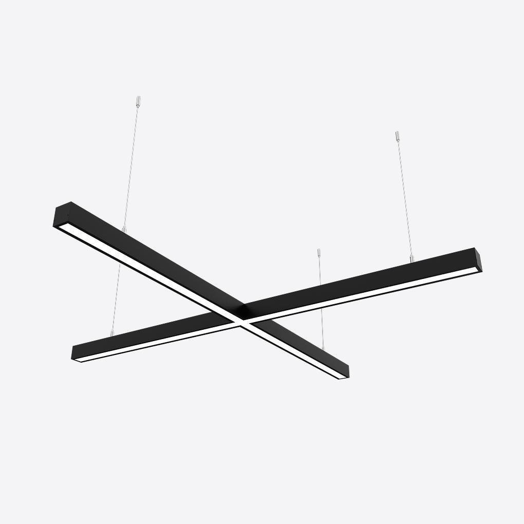 Светильник светодиодный X-LED 80 Вт x-образный 855x855x43 мм Черный (LSNKr-80b) - фото 1