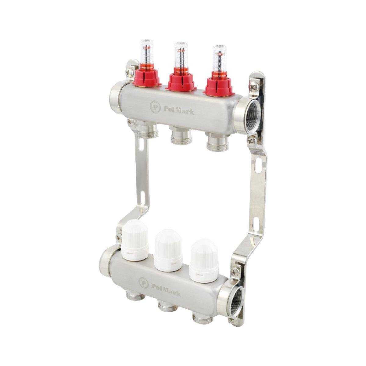 Коллектор Polmark 1x3/4 3 выхода PSMF103 - фото 2 Коллектор Polmark 1x3/4 3 выхода PSMF103 - фото 2