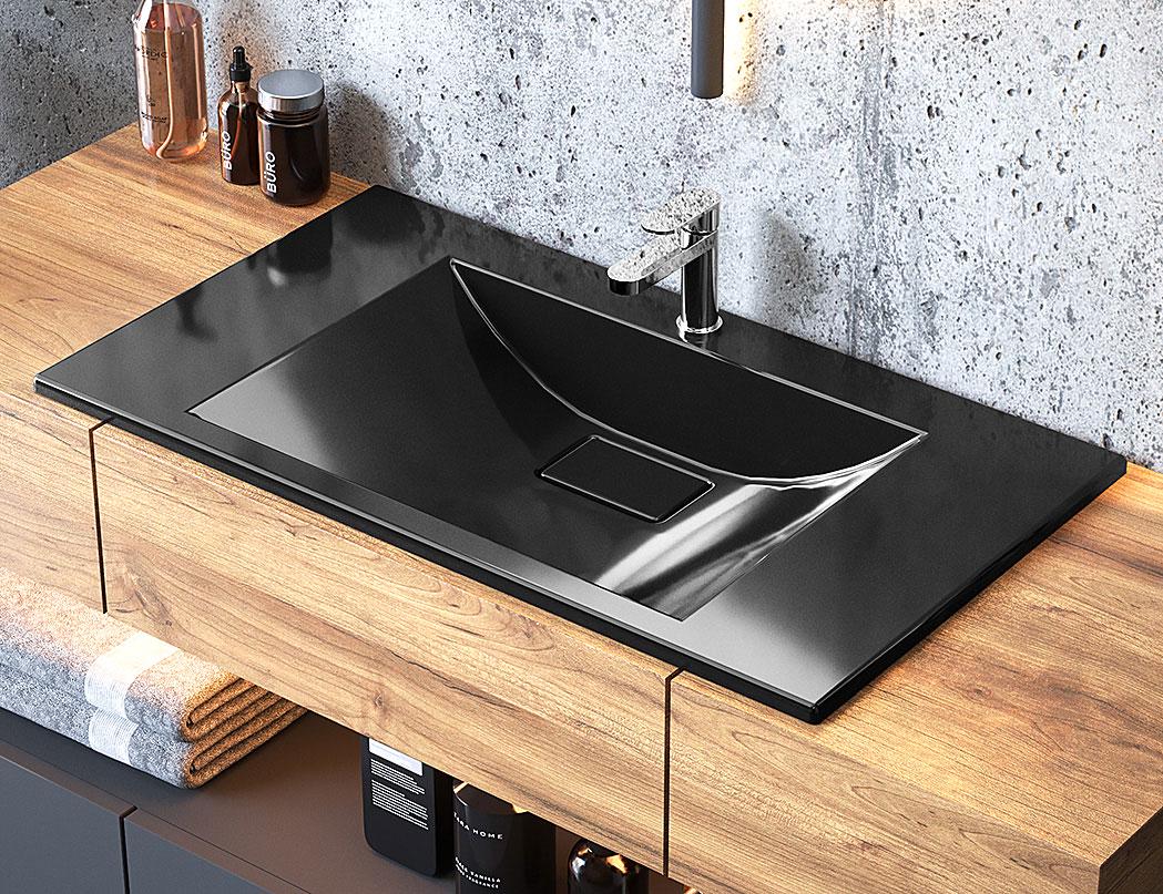 Умывальник накладной Luxor Veo Low 80 см Black (720)