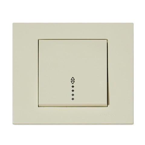 Выключатель GRANO 1-клавишный проходной с подсветкой Кремовый (400-020200-210)