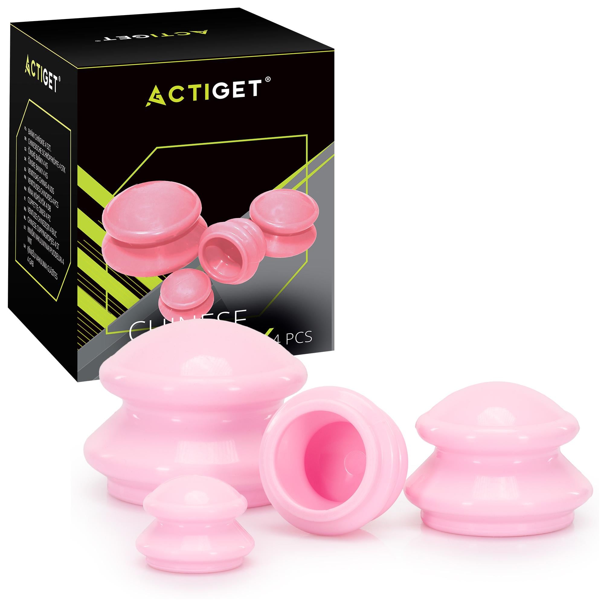 Вакуумні масажні банки Actiget ACT0027 для тіла атницелюлітні 4 шт. Pink