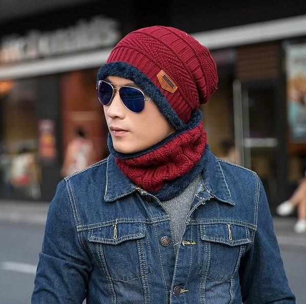 Комплект в'язана чоловіча шапка і бафф Nibesser Червоний - фото 4 Комплект в'язана чоловіча шапка і бафф Nibesser Червоний - фото 4
