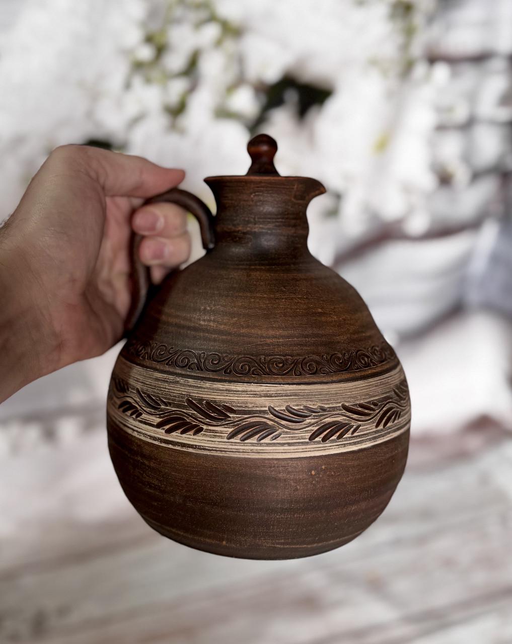 Глечик штоф універсальний з глини 2,5 л (2582423087) - фото 2 Глечик штоф універсальний з глини 2,5 л (2582423087) - фото 2