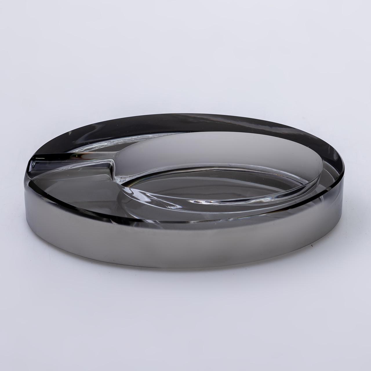 Попільничка для цигарок скляна декоративна настільна 13х7,5х2,5 см Сірий (7208) - фото 3