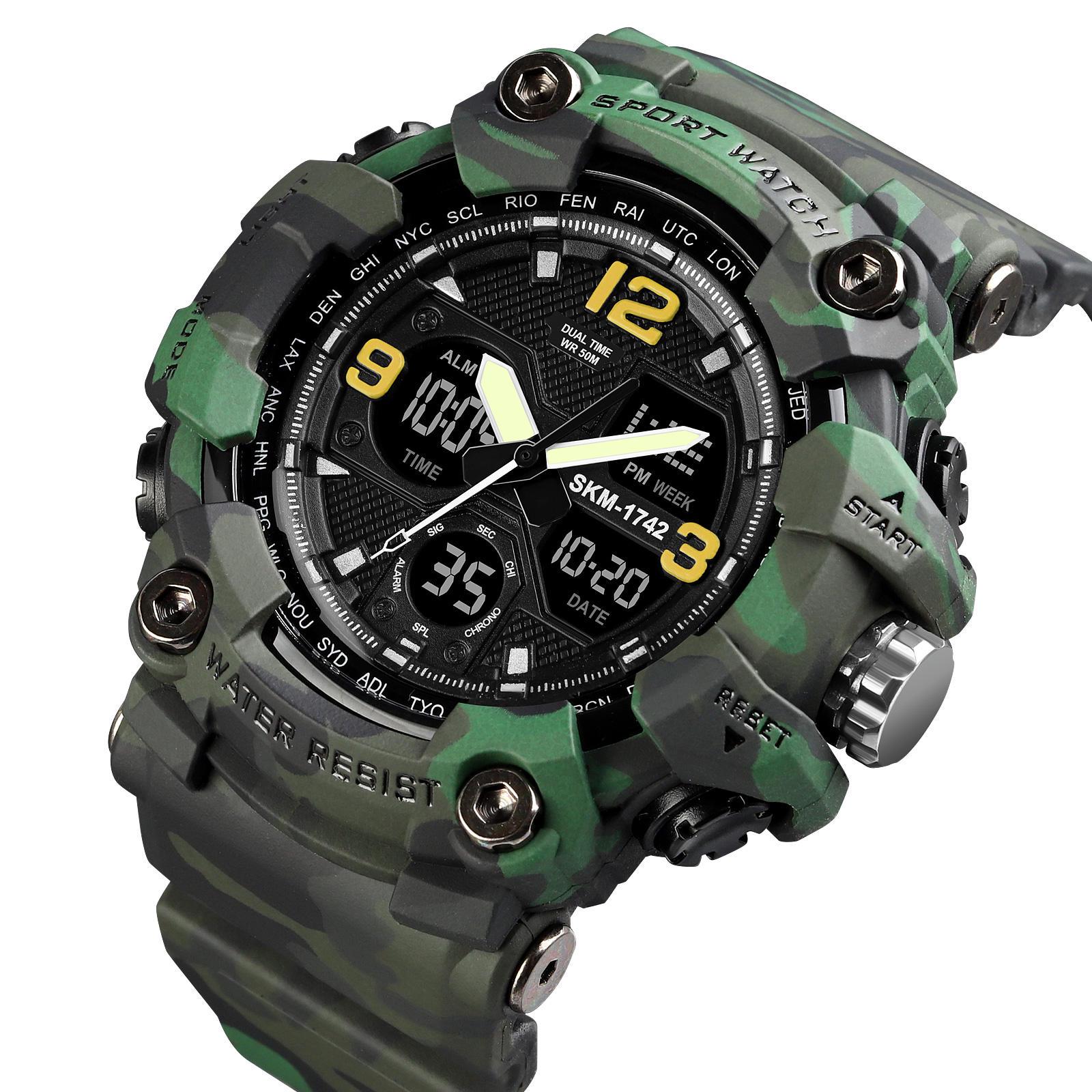 Наручные часы мужские Skmei 1742 Camouflage Green (17168)