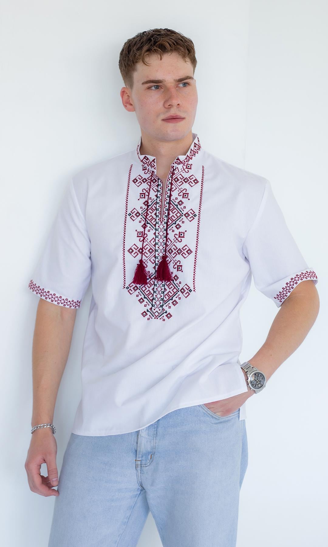 Вишиванка чоловіча Вишиваночка р. 46 Білий (3176-4к)