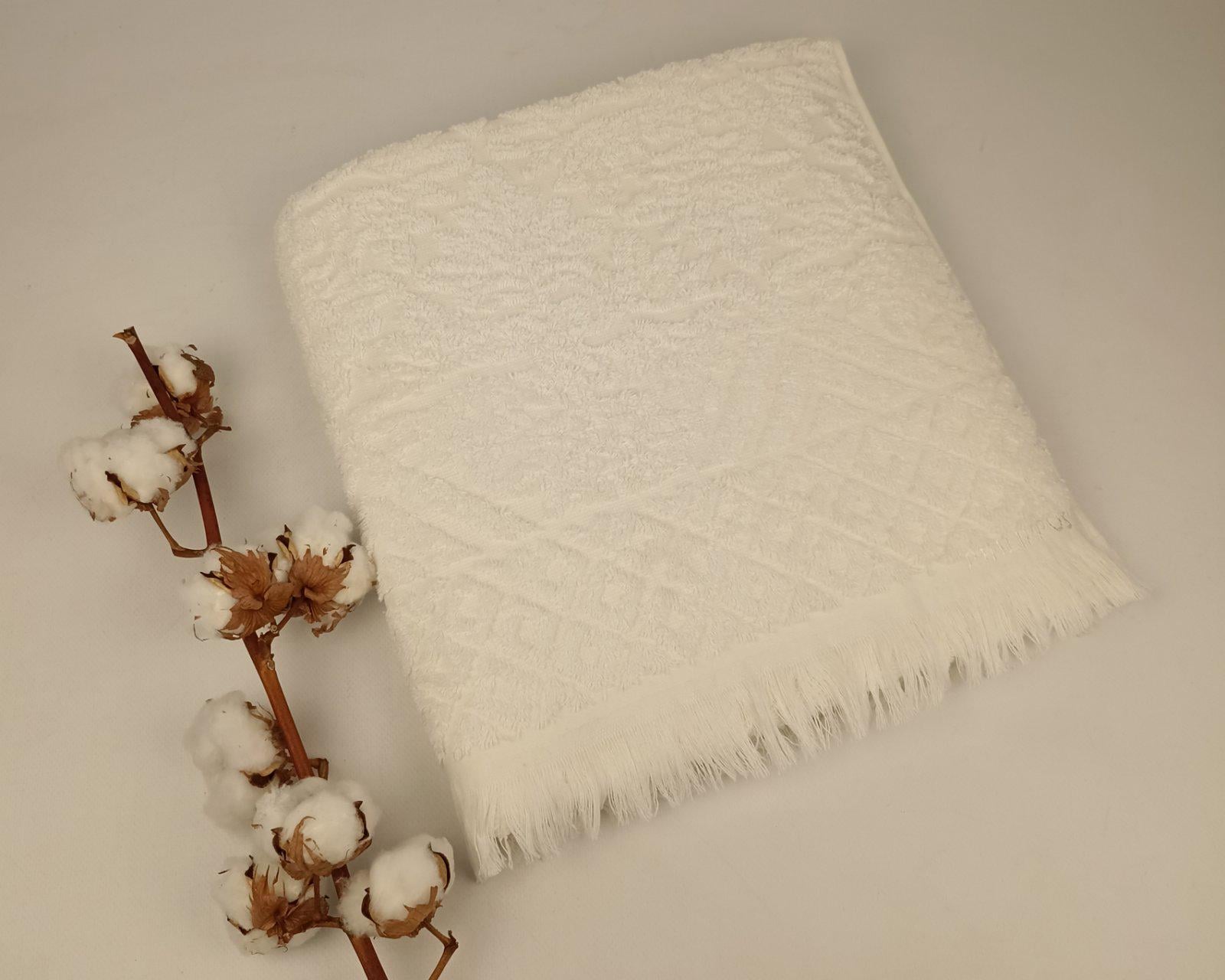 Полотенце Philippus Delux Cotton Puket 70х140 см Молочный (Е949)