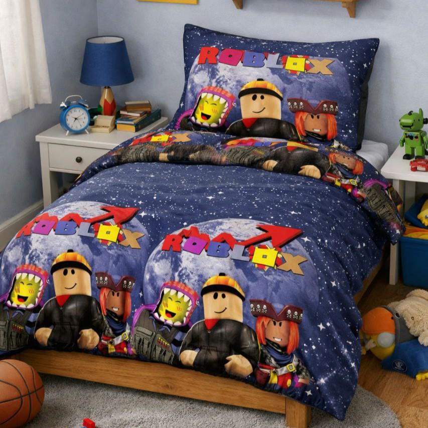 Комплект постельного белья детский PaniPava Roblox Galaxy Adventure бязь 110х140 см (82171205)