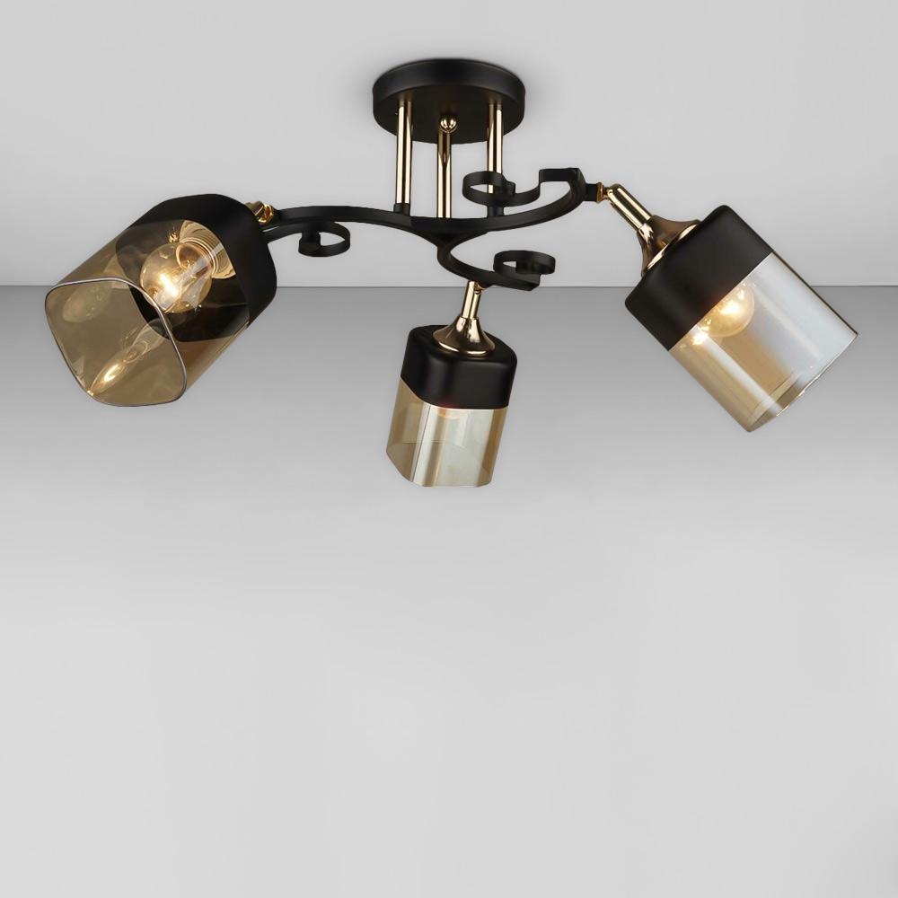 Люстра стельова Light House SRS-19021/3 Чорний із золотим