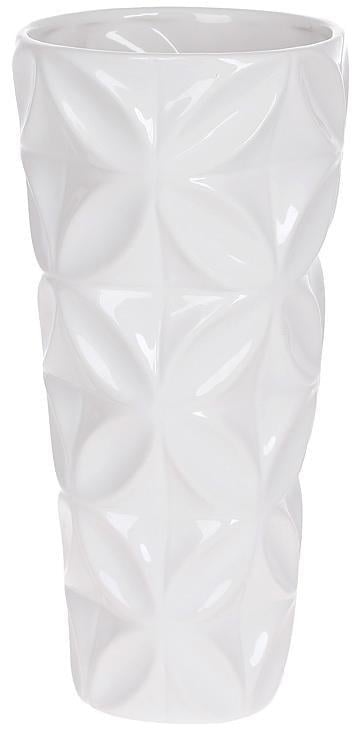 Ваза керамічна Stone Flower Шарлотта Ø15x30 см Білий глянець (BD-795-442)