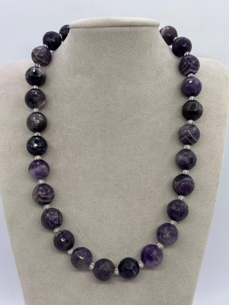 Бусы из аметиста 14 мм 45 см Фиолетовый (12650)