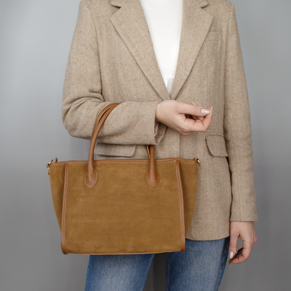 Сумка жіноча замшева Virginia Conti 03756 з 2 ручками Темно-рудий (2417476158) - фото 2 Сумка жіноча замшева Virginia Conti 03756 з 2 ручками Темно-рудий (2417476158) - фото 2