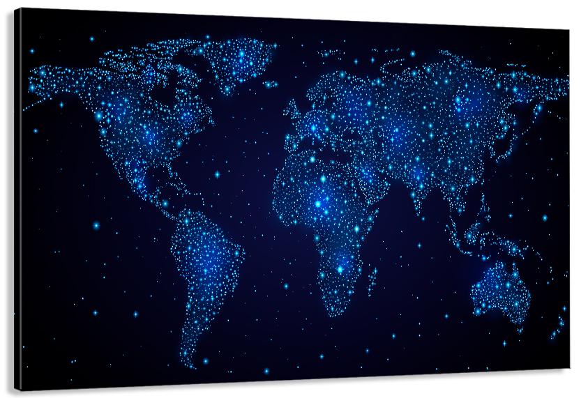 Картина на холсте в гостиную/спальню Карта мира 80х160 см (MLP_377)