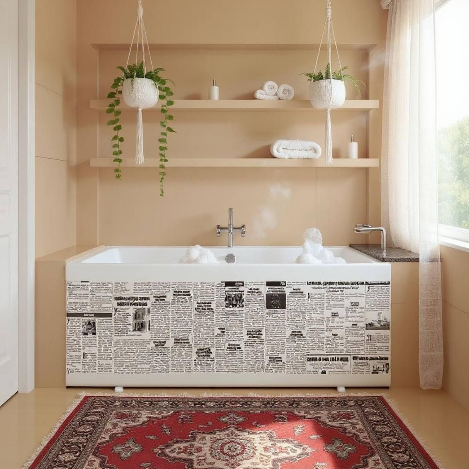 Панель под ванну Газетный шик 160 см (2434) - фото 7