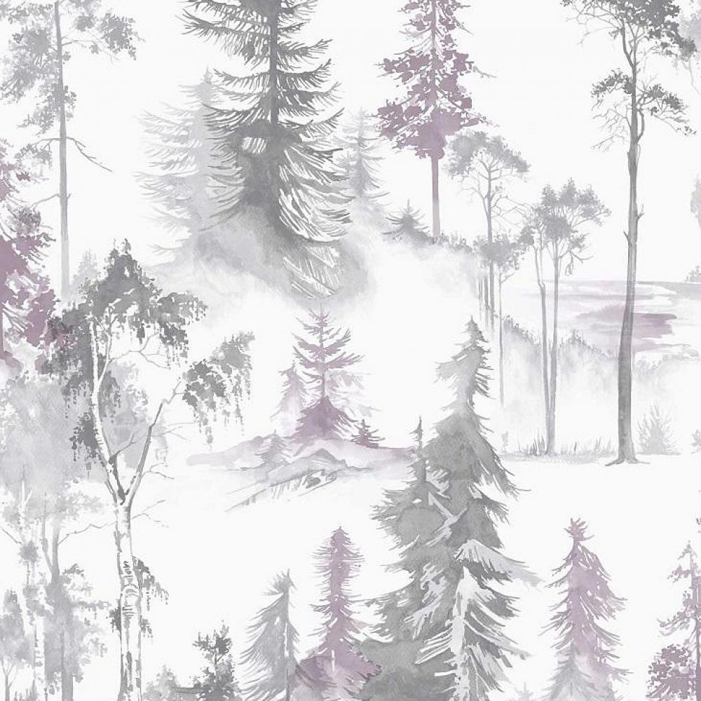 Обои виниловые на флизелиновой основе GrahamBrown Highland 105827 0,53х10,05 м Белый/Серый/Сиреневый