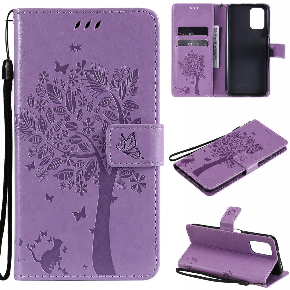 Чехол для Xiaomi Redmi 10 (рисунок кот и дерево) Lilac (23757-3B)