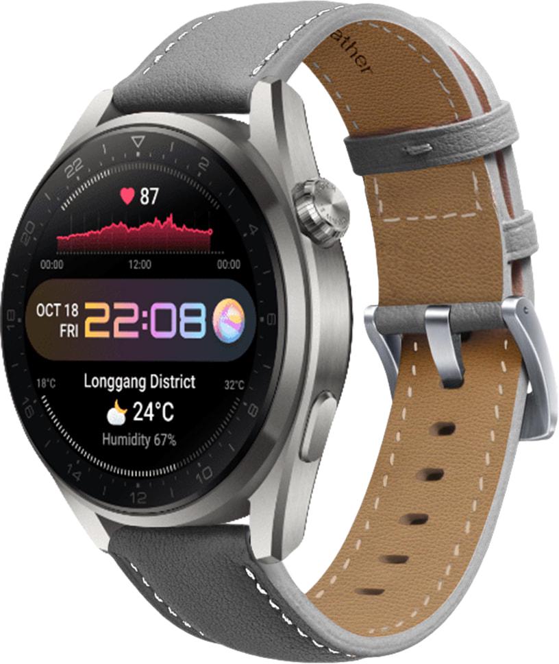 Ремешок кожаный Folsa для Huawei Watch 3 Pro Grey (31550-33)