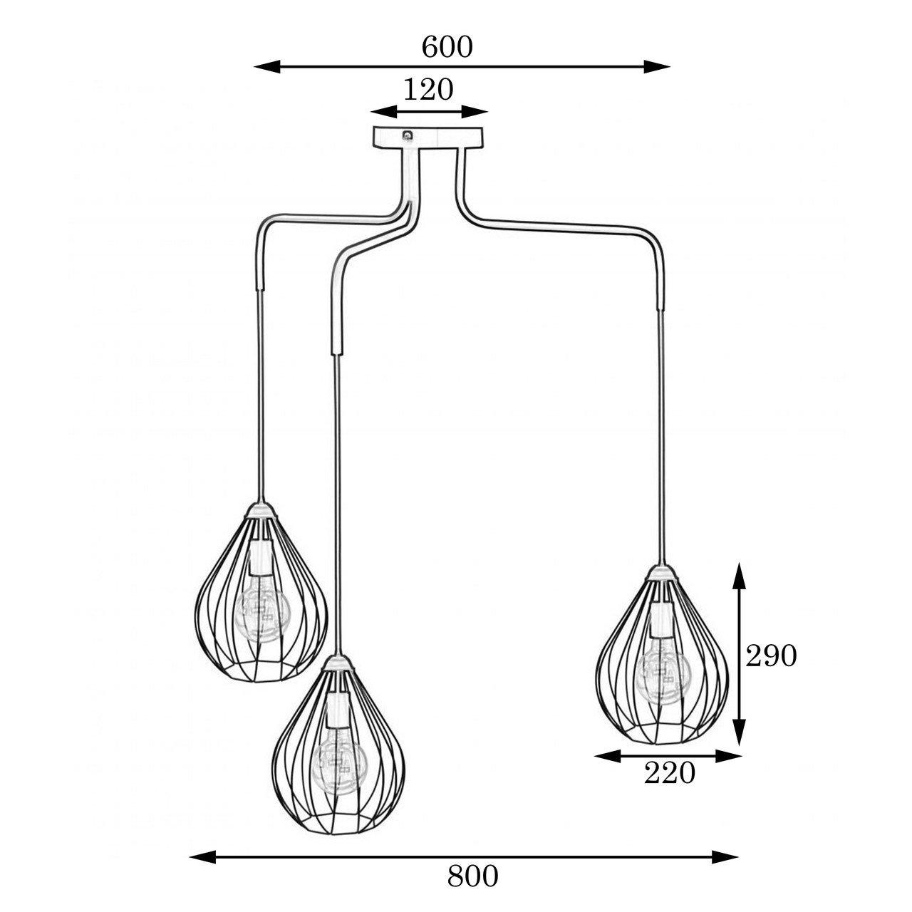 Люстра подвесная в стиле лофт MSK ELECTRIC Kaplya NL 12229-3 на три плафона (6644d1160d3b1a608a6c5eda) - фото 3 Люстра подвесная в стиле лофт MSK ELECTRIC Kaplya NL 12229-3 на три плафона (6644d1160d3b1a608a6c5eda) - фото 3