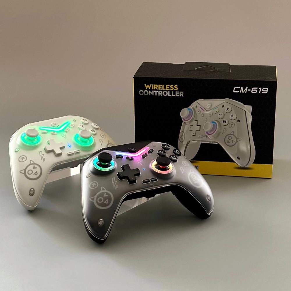 Геймпад беспроводной RGB N-Switch/Steam/PC/Android/iOS 600 mAh Белый (CM-619) - фото 2 Геймпад беспроводной RGB N-Switch/Steam/PC/Android/iOS 600 mAh Белый (CM-619) - фото 2