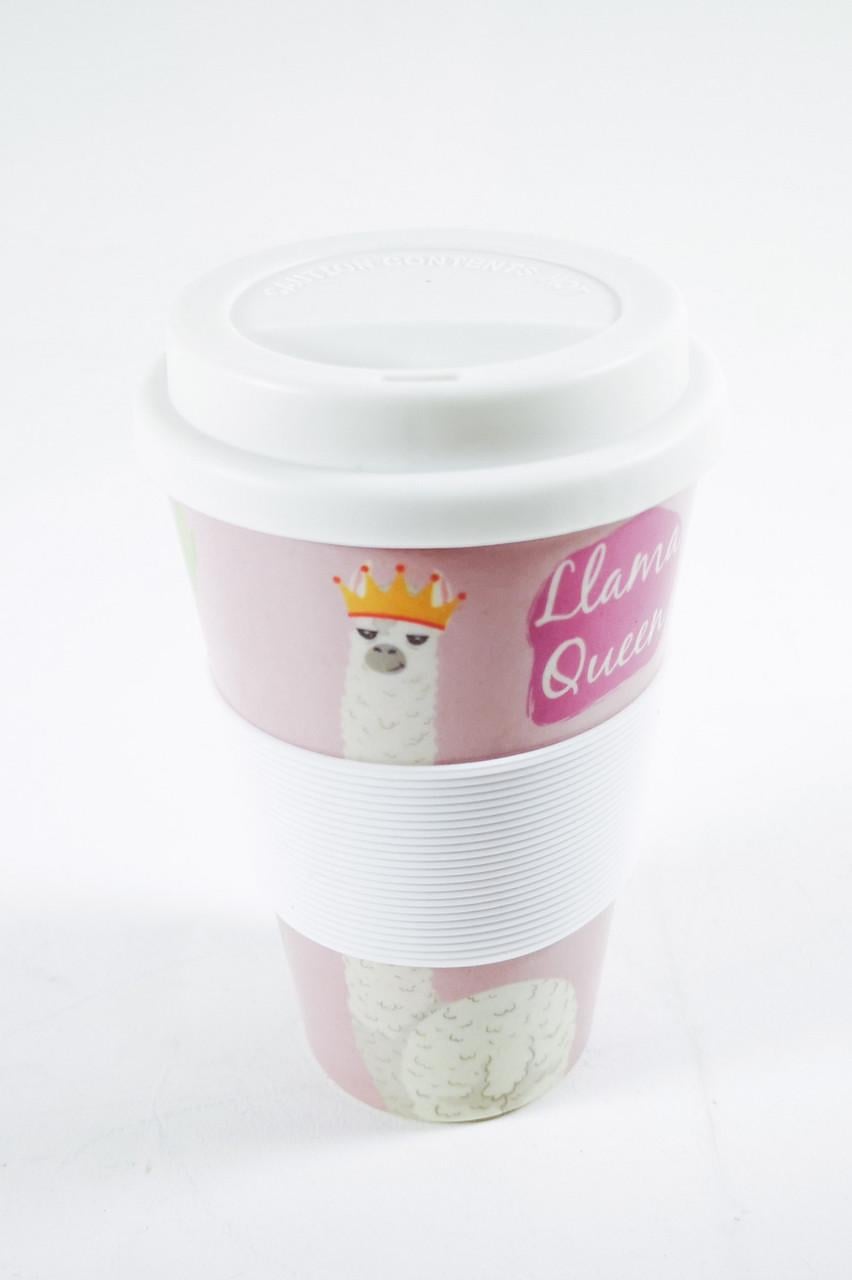 Кофейная кружка to go becher 350 мл bambus Lama Qeen