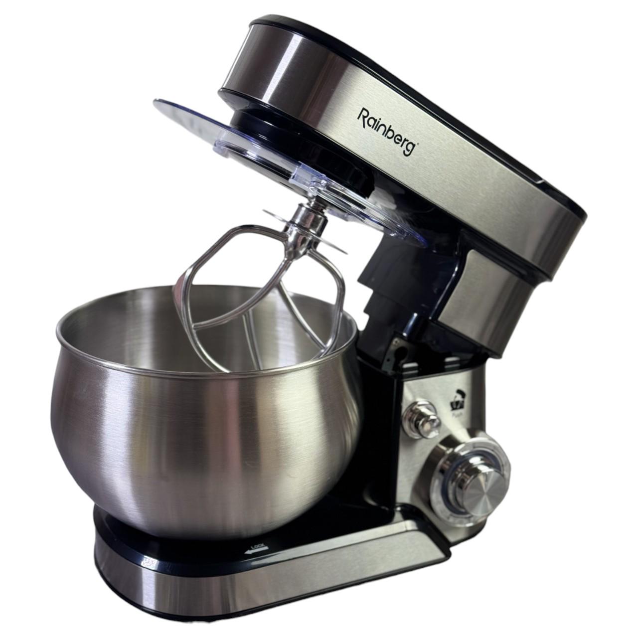 Кухонний комбайн-тістоміс Rainberg RB-8086 з вінчиками для взбивання та гаком для тіста 3800 Вт 5 л (є288)