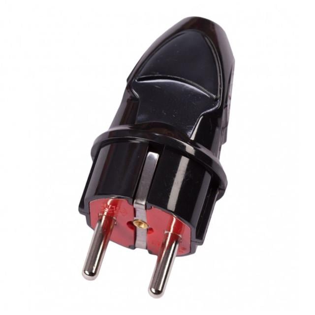 Вилка з заземленням пряма Lumano 16А Чорний (18157)