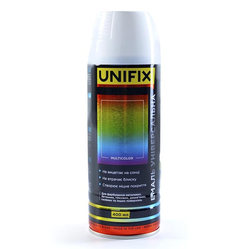 Эмаль универсальная акриловая Unifix 400 мл RAL9003 Белый глянец (951040)