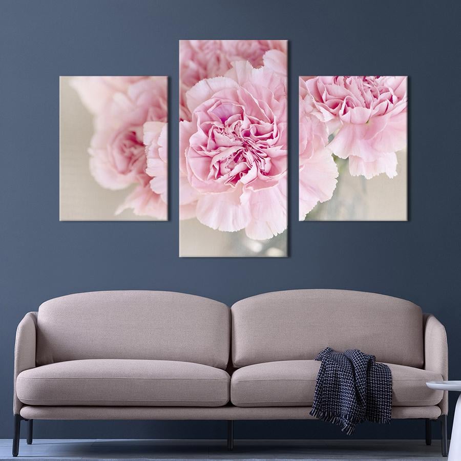 Картина на холсте триптих Прекрасные пионы 141x90 см (792-32)