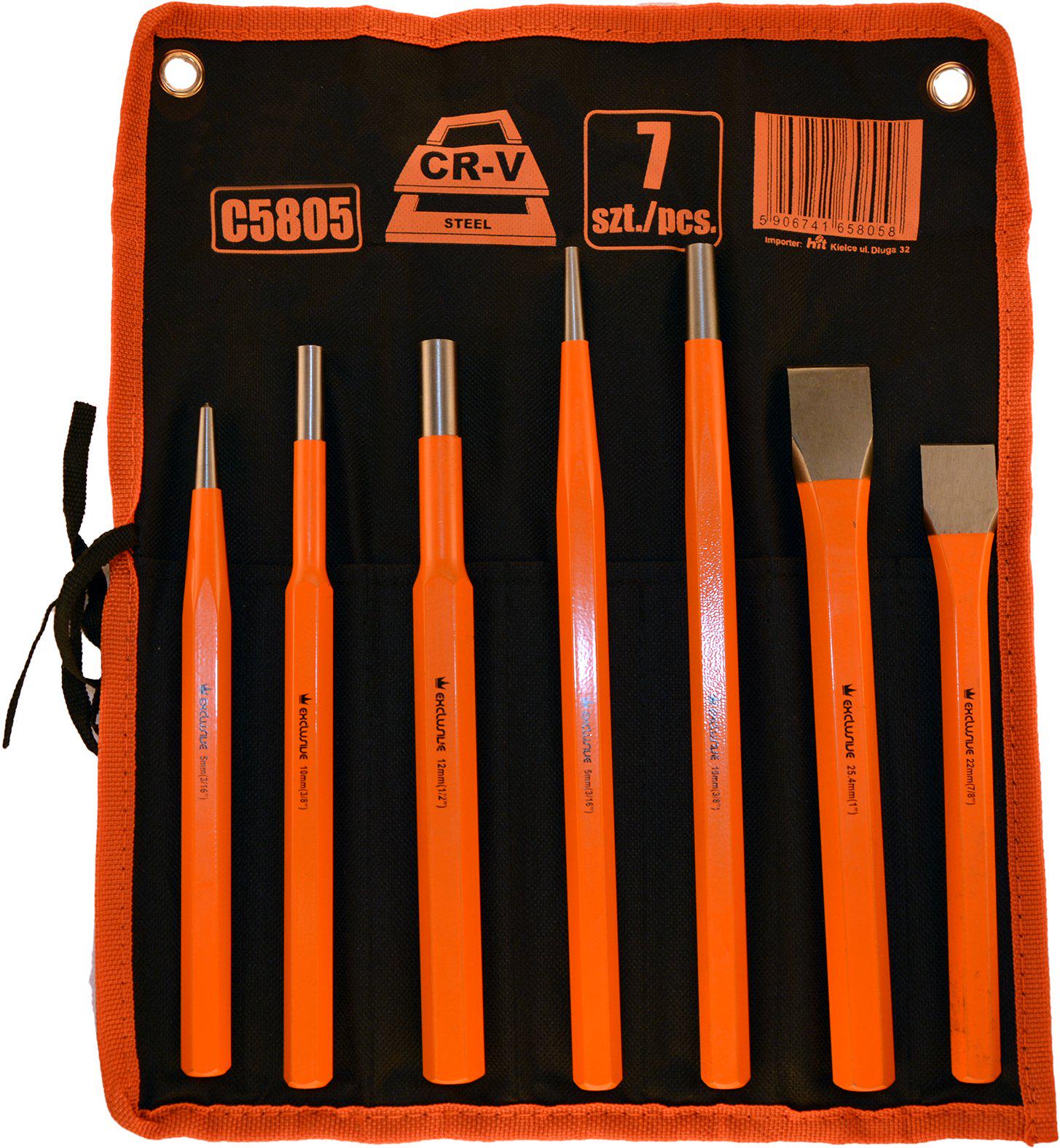 Набор пробойников/зубил/кернеров Richmann большие размеры 7 пр. (C5805)