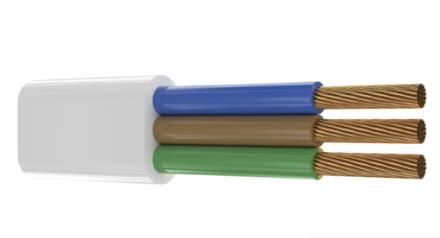 Провод медный плоский ЗЗКМ ШВВП 3х2,5 мм2 Белый (28164566)