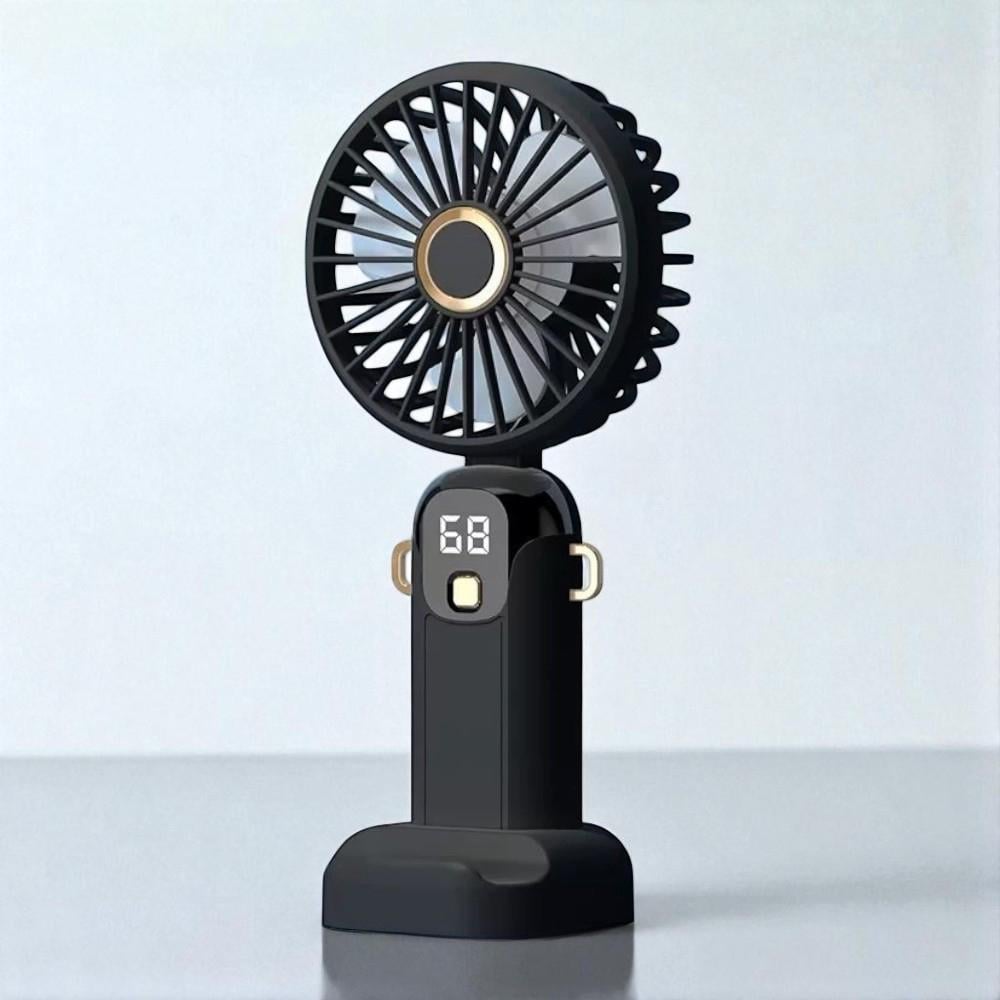 Вентилятор на аккумуляторе JX-995 USB-Type C ручной 5 режимов съемная подставка Черный