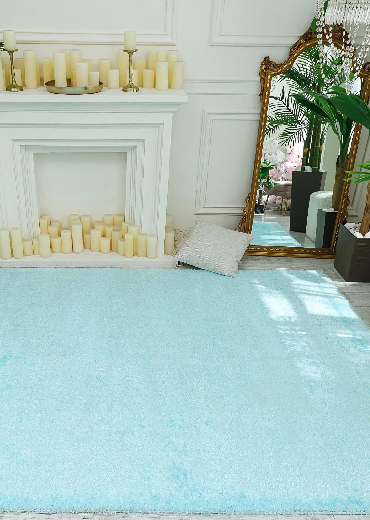 Ковер с высоким ворсом Puffy 4b S001a 80x150 см Light Blue (56450815)