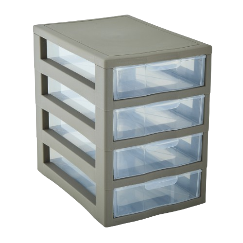 Комод настільний для зберігання дрібних речей на 4 ящики пластиковий Коричневий (147-46-10454) Комод настільний для зберігання дрібних речей на 4 ящики пластиковий Коричневий (147-46-10454)