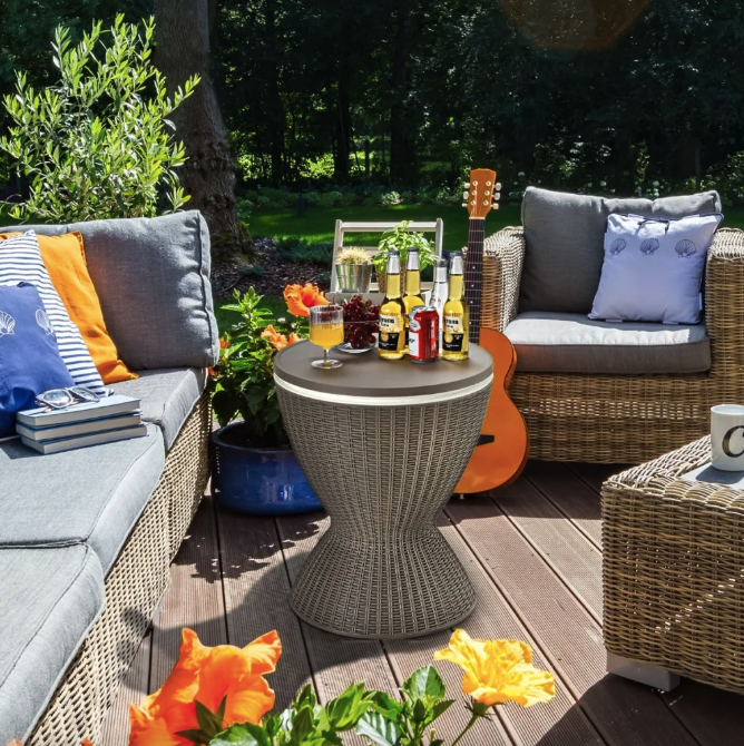 Стол-холодильник Costway Curver с регулируемой высотой 30 L Коричневый (4884) - фото 4