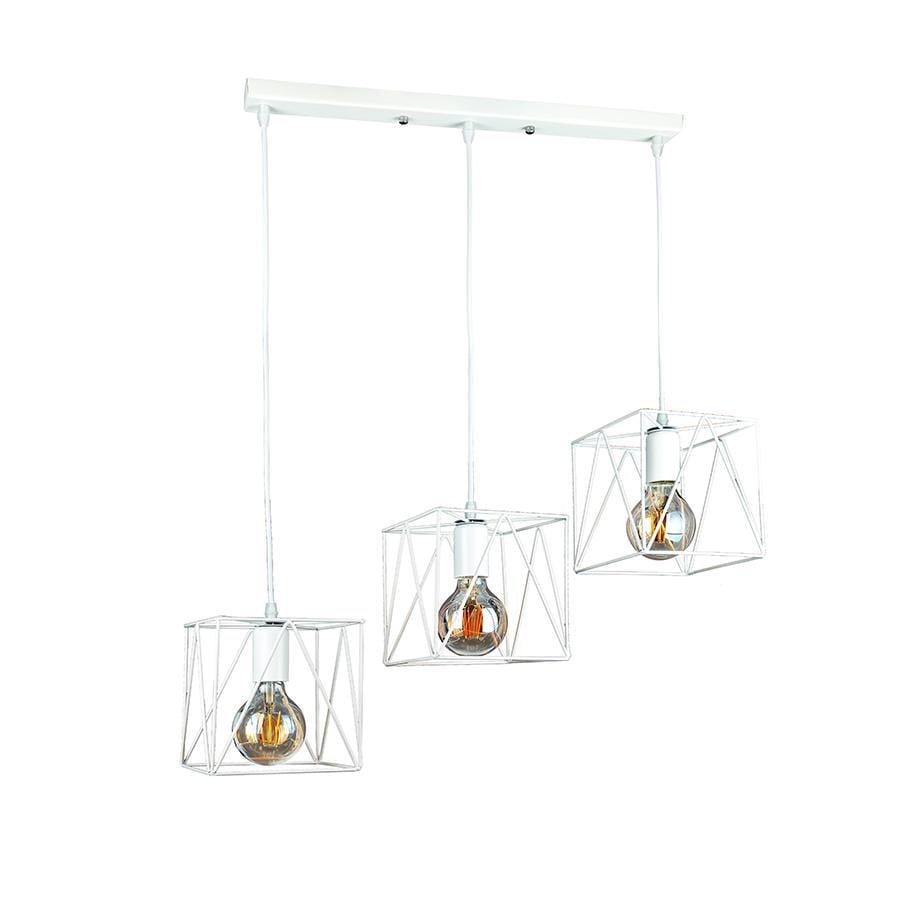 Подвесной светильник Levistella 756PR103F-3 WH 500 в стиле лофт на три кубика 160х160х500 мм (14-16-LVS2728)
