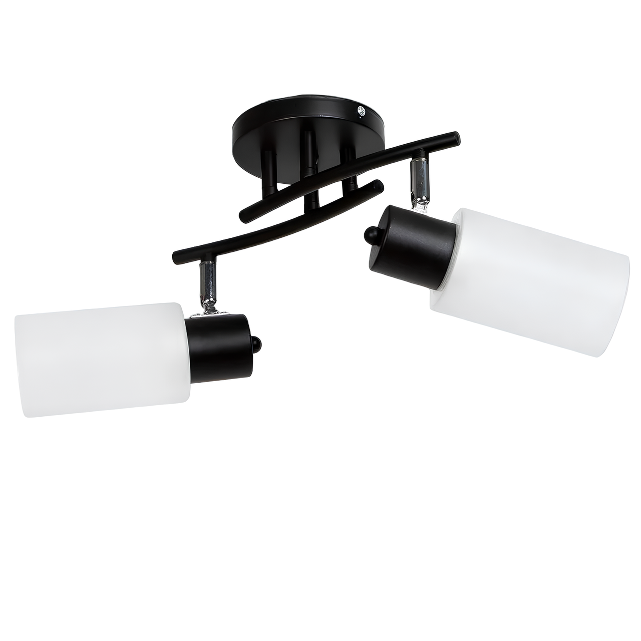 Люстра Svet на два поворотных плафона под лампы Е27 Черный/Хром (SH-1299/2 BK+CR)