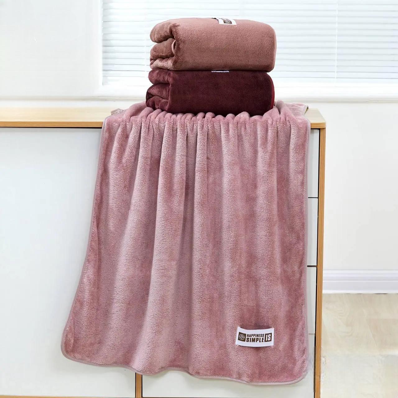 Набір рушників м'які мікрофібра 3 шт. 90х170 см Рожевий (Д-mur-pl-001-03)