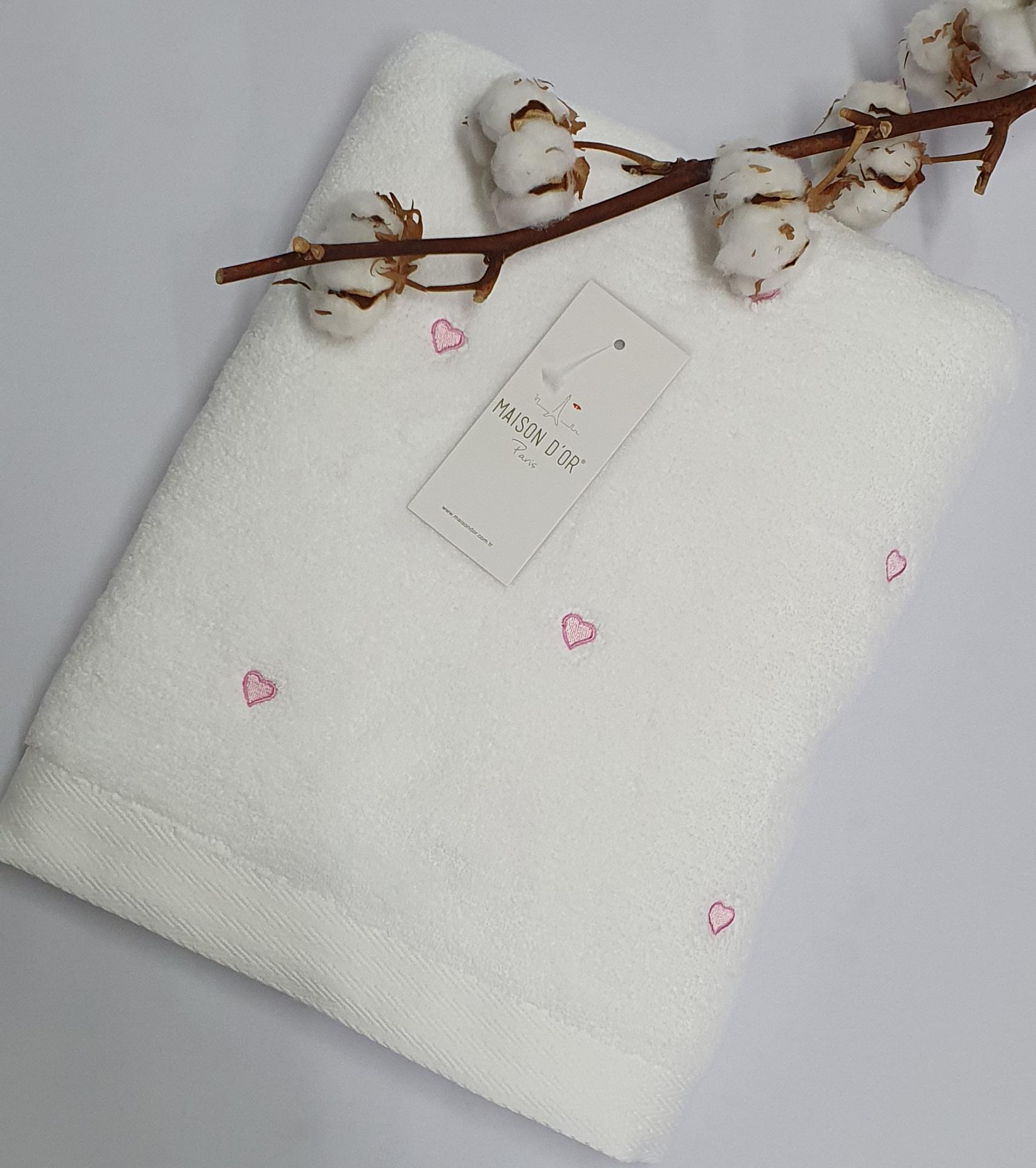 Полотенце Maison D'or Love 85x150 White/Pink (03MD34CL04)