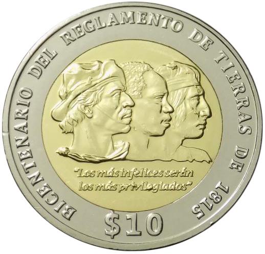 Колекційна монета Уругвай 10 песо 2015 UNC (KM#141)